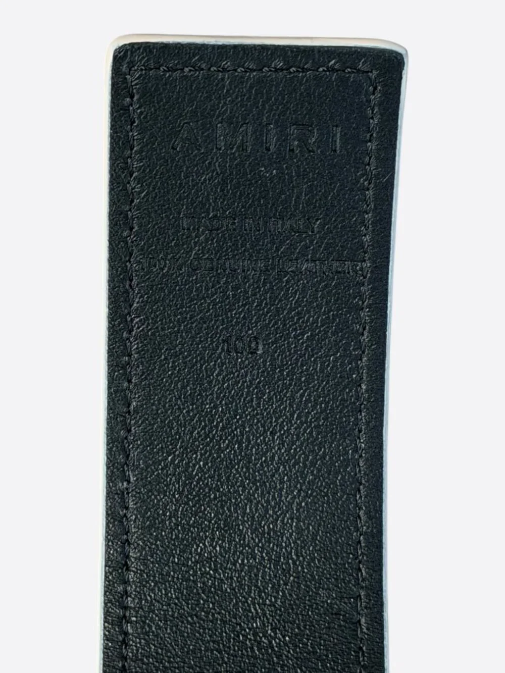 Amiri White & Black MA Logo Reversible Leather Belt